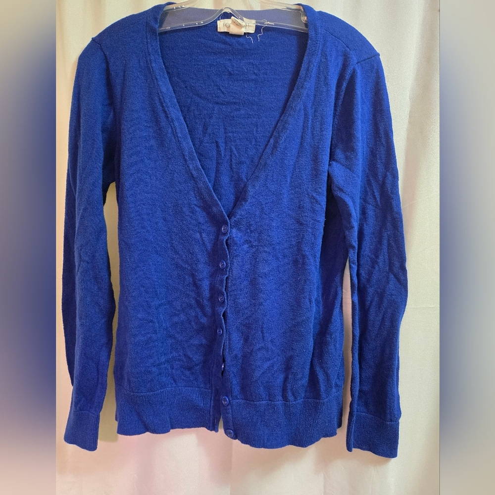 Forever 21 Royal Blue Button-Up Cardigan